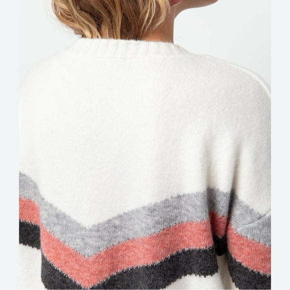 Rails Aura Wool + Cashmere Sweater In Ivory Chevron, Medium, NWOT - Picture 6 of 12